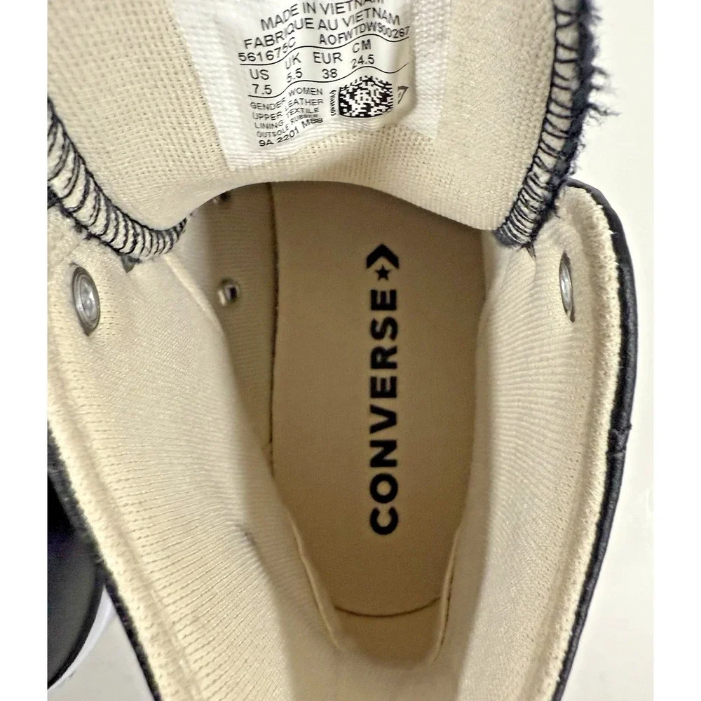 Converse Chuck Taylor All Star Lift Hi Women 7.5 Black Leather Platform 561675C